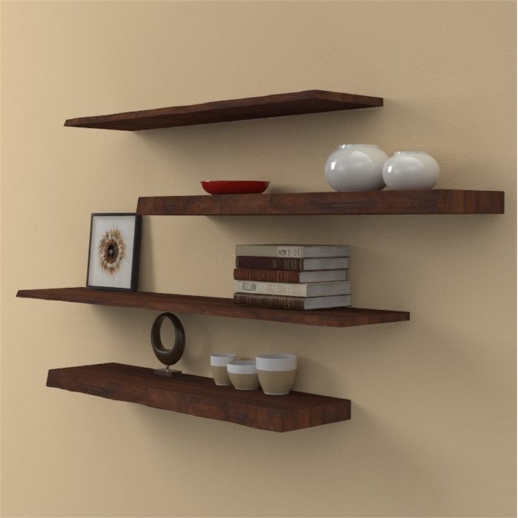 Solid wood shelves irregular edge in Mensole