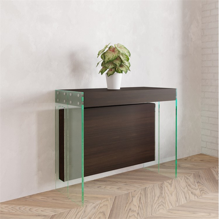 Console extensible Crystal avec porte-extensions - Made in Italy in Consolle