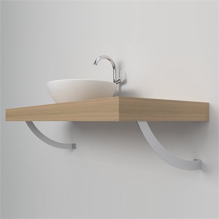 rounded shelf brackets for wash basin shelf
