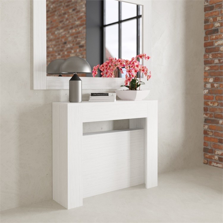 Consolle allungabile Luna con porta prolunghe in 