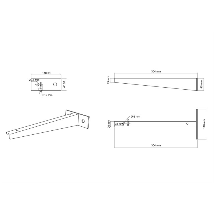 Support supplémentaire pour console salle de bain