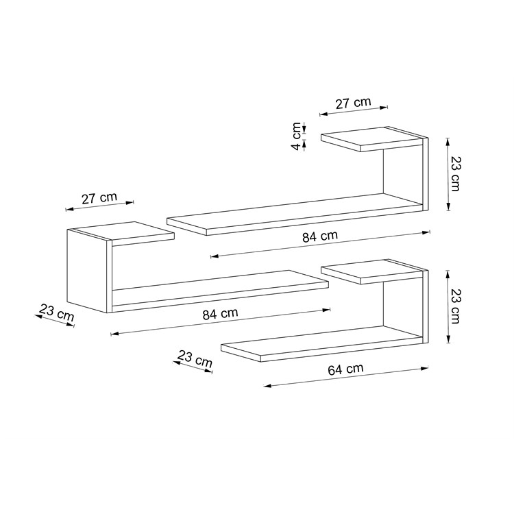 Composizione in legno Tiffany in Mensole