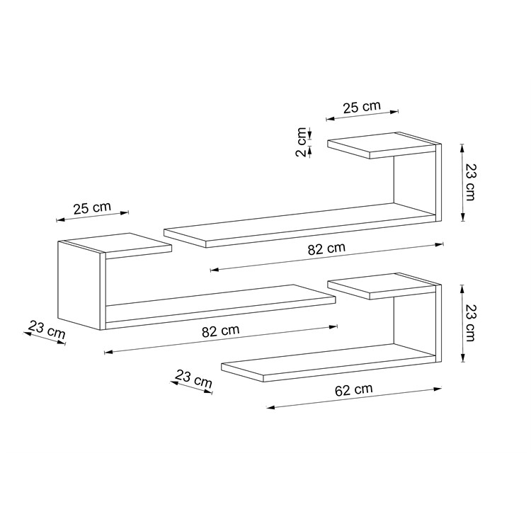 Composizione in legno Tiffany in Mensole