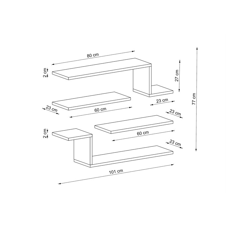 Composizione in legno Angel in Mensole