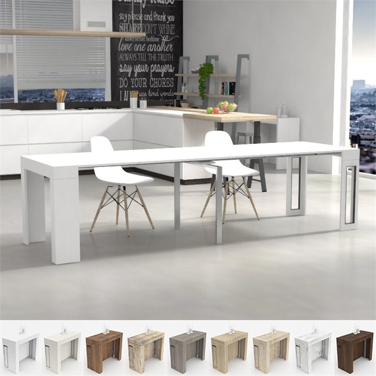 Consolle allungabile Mercurio con porta prolunghe in Consolle