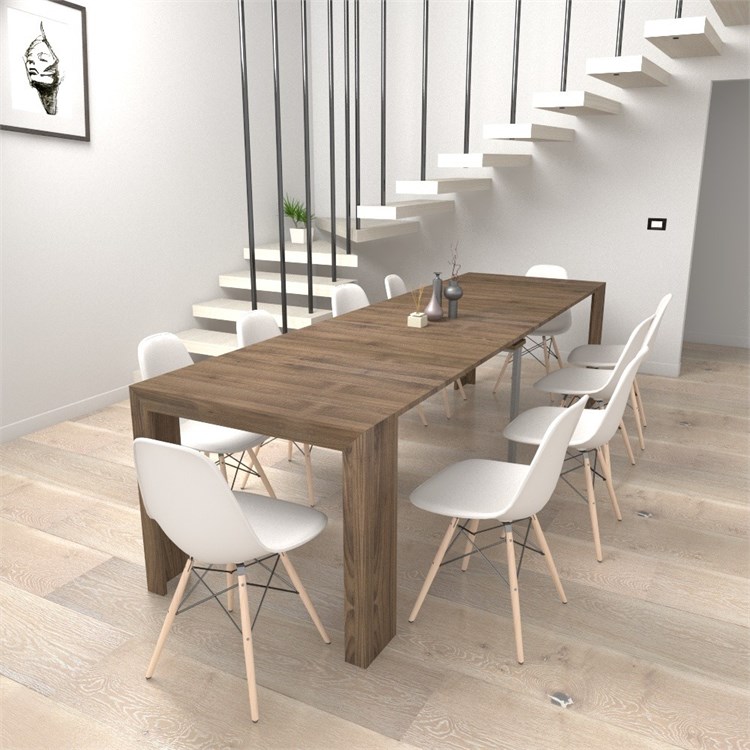 Consolle allungabile Mercurio con porta prolunghe in Consolle