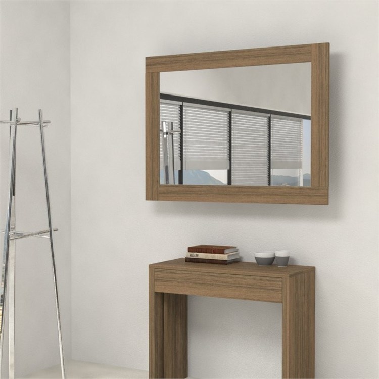 Mirror wooden frame with extensions-rack for console in 