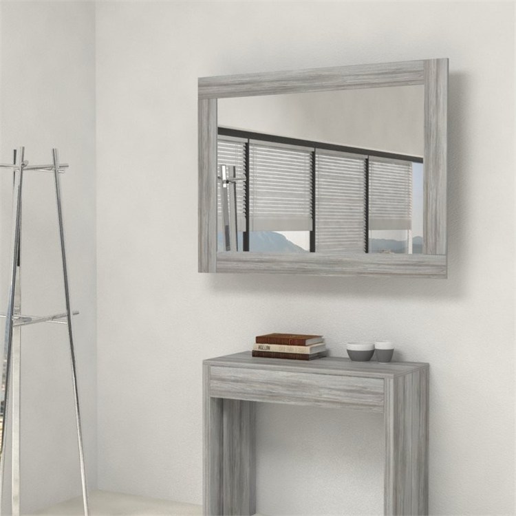 Miroir cadre avec porte-extensions pour console extensible in 