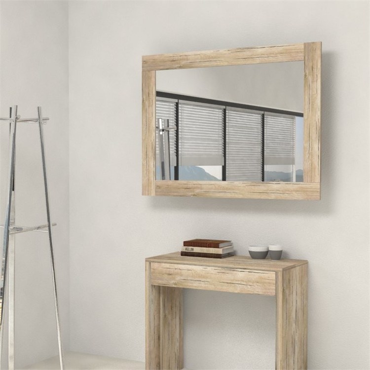 Miroir cadre avec porte-extensions pour console extensible in 