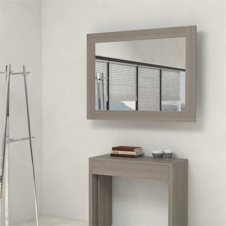 Miroir cadre avec porte-extensions pour console extensible in 