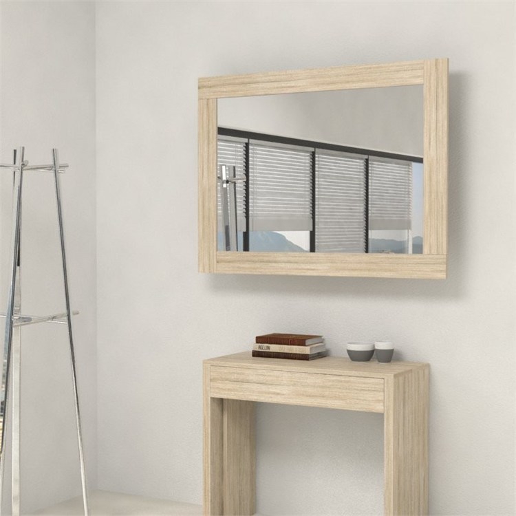 Mirror wooden frame with extensions-rack for console in 