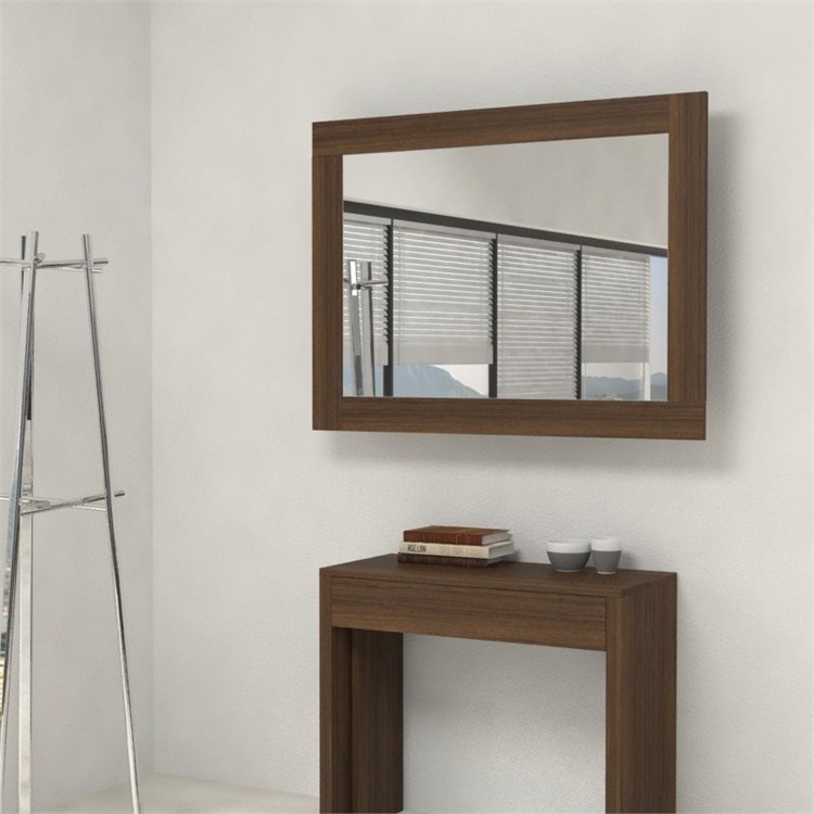 Mirror wooden frame with extensions-rack for console in 