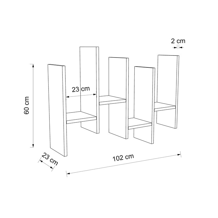 Wooden Shelves Ashley in Mensole