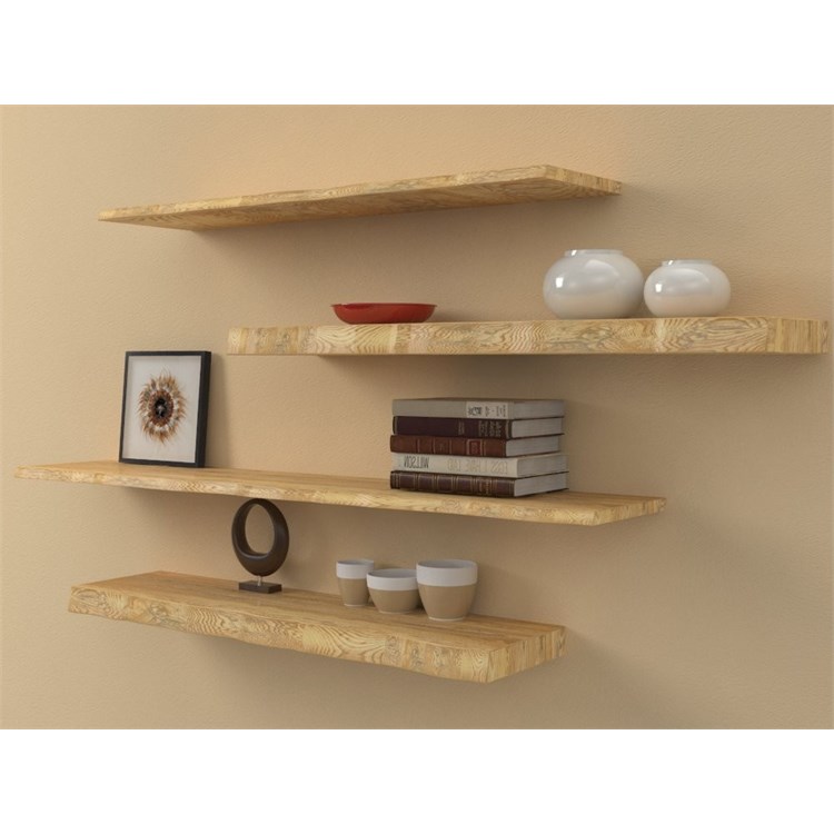 Solid wood shelves irregular edge in Mensole