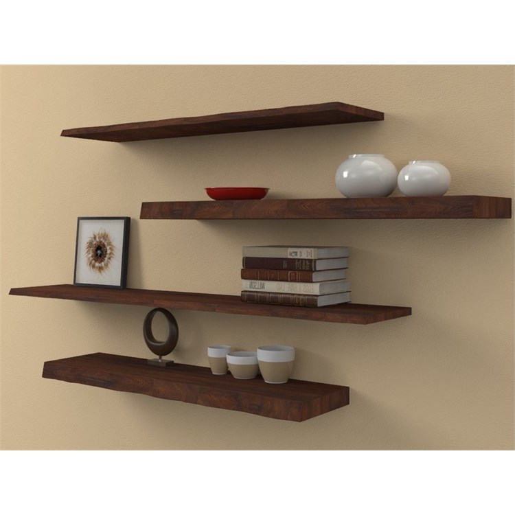 Solid wood shelves irregular edge in Mensole