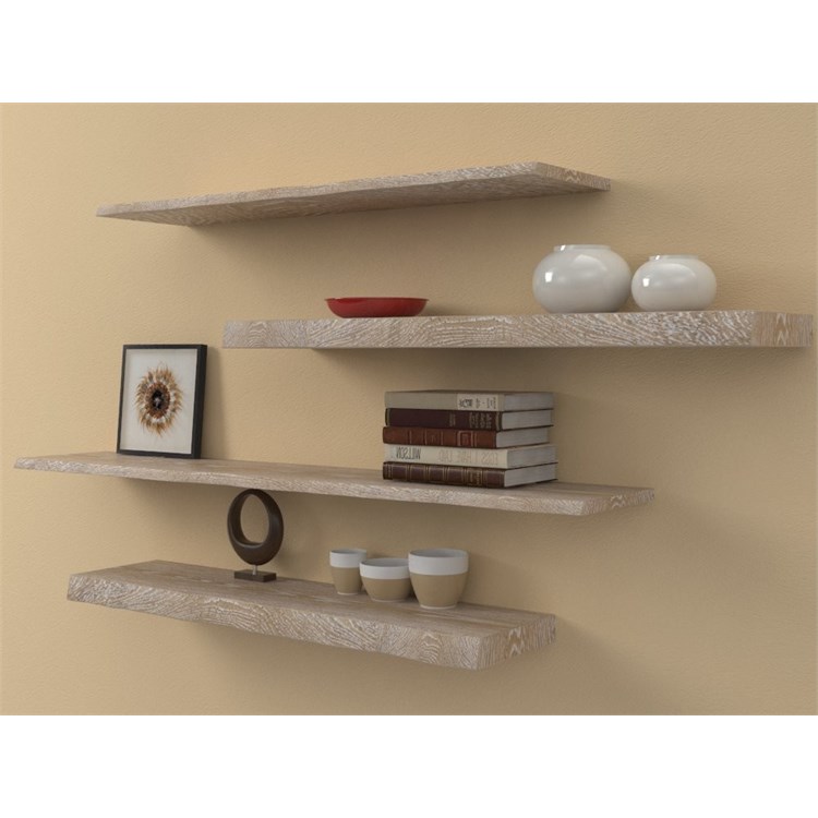 Solid wood shelves irregular edge in Mensole