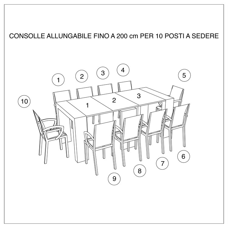 Extensible console Crystal with extensions-rack in Consolle
