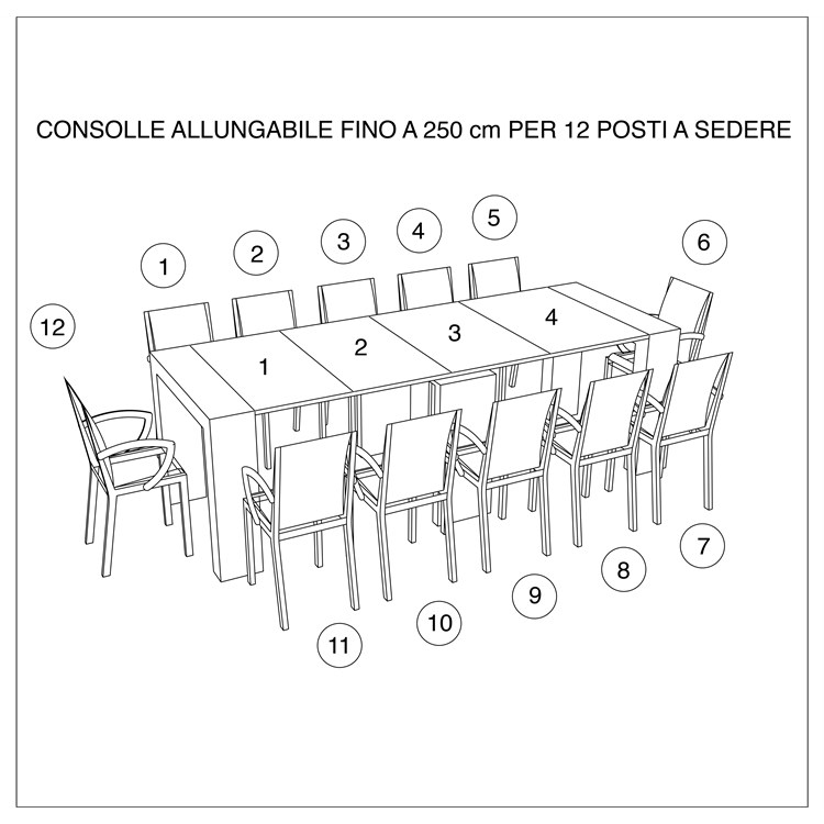 Consolle allungabile Crystal con porta allunghe in Consolle