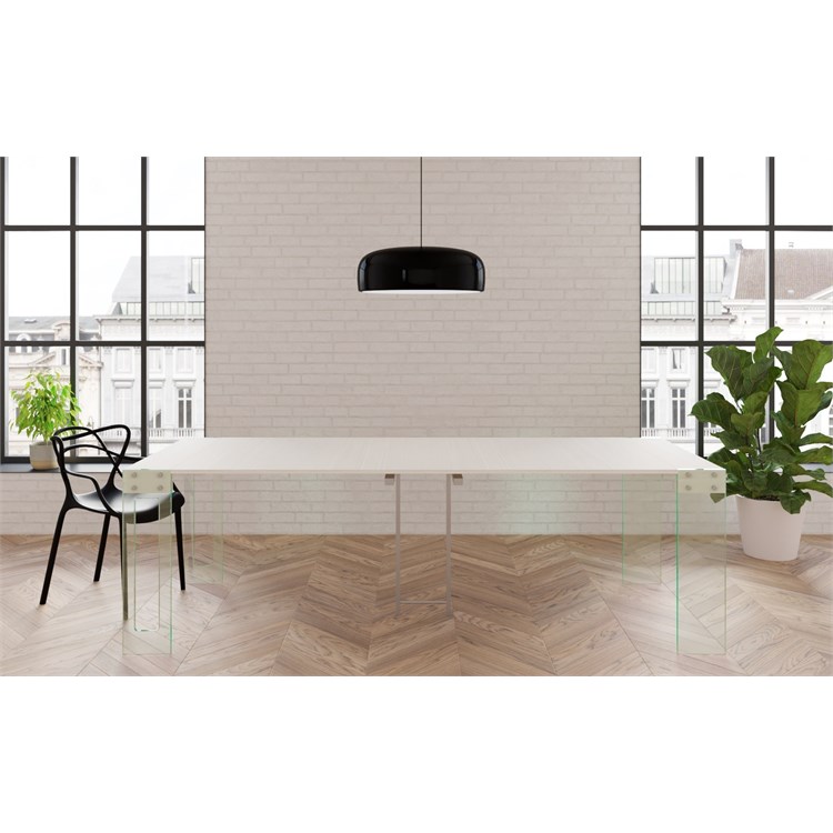 Console extensible Crystal avec porte-extensions - Made in Italy in Consolle