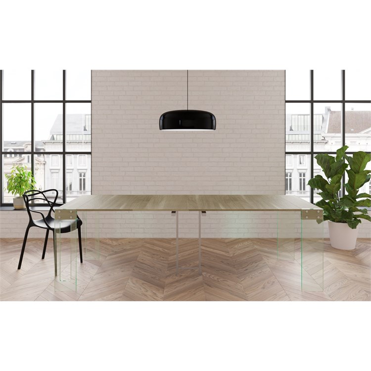 Console extensible Crystal avec porte-extensions - Made in Italy in Consolle