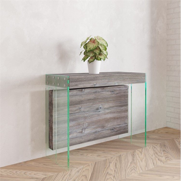 Console extensible Crystal avec porte-extensions - Made in Italy in Consolle