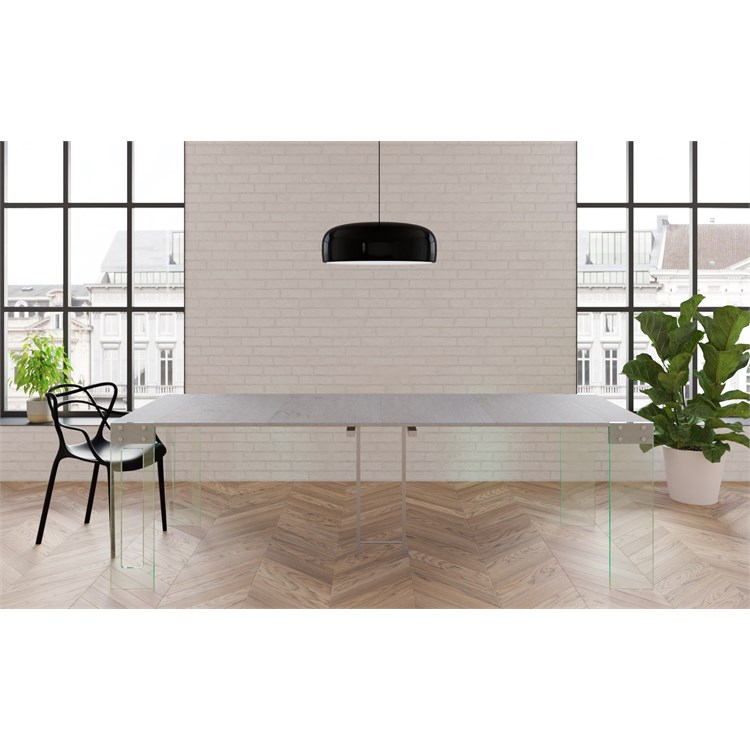 Console extensible Crystal avec porte-extensions - Made in Italy in Consolle