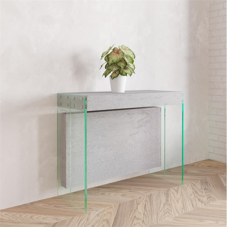 Consolle allungabile Crystal con porta allunghe in Consolle