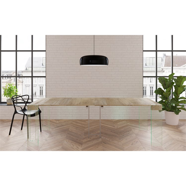 Console extensible Crystal avec porte-extensions - Made in Italy in Consolle