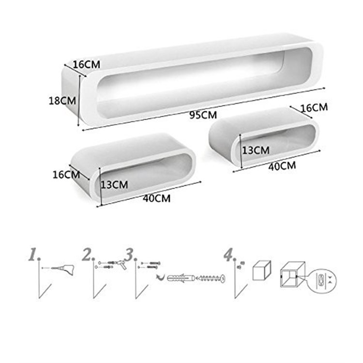 Oval Wall Cubes in Shelf brackets and Supports