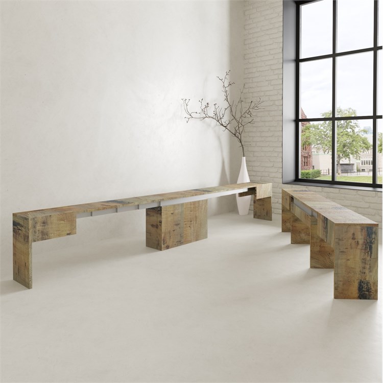 Karen extendable bench with extension holder in Consolle