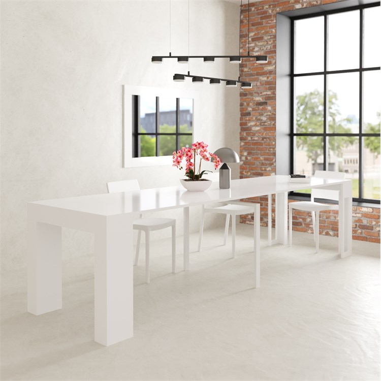 Consolle allungabile Kilika con porta prolunghe in Consolle