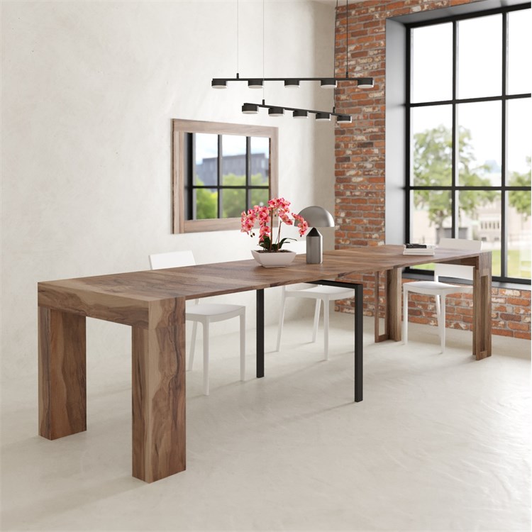 Consolle allungabile Kilika con porta prolunghe in Consolle