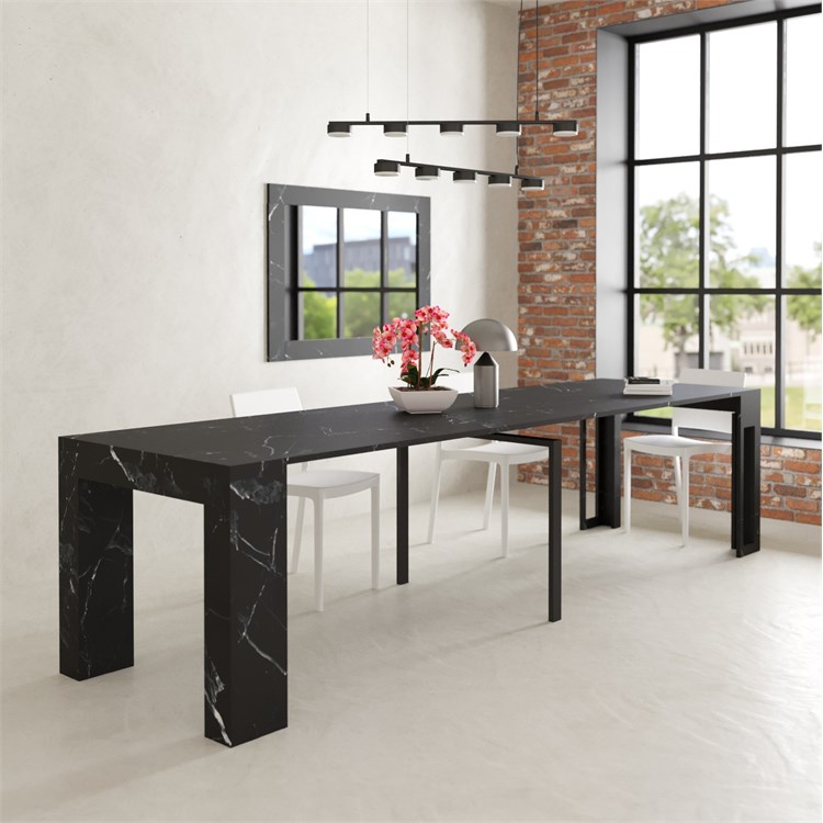 Consolle allungabile Kilika con porta prolunghe in Consolle