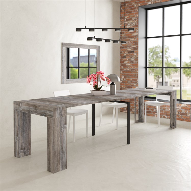 Consolle allungabile Kilika con porta prolunghe in Consolle