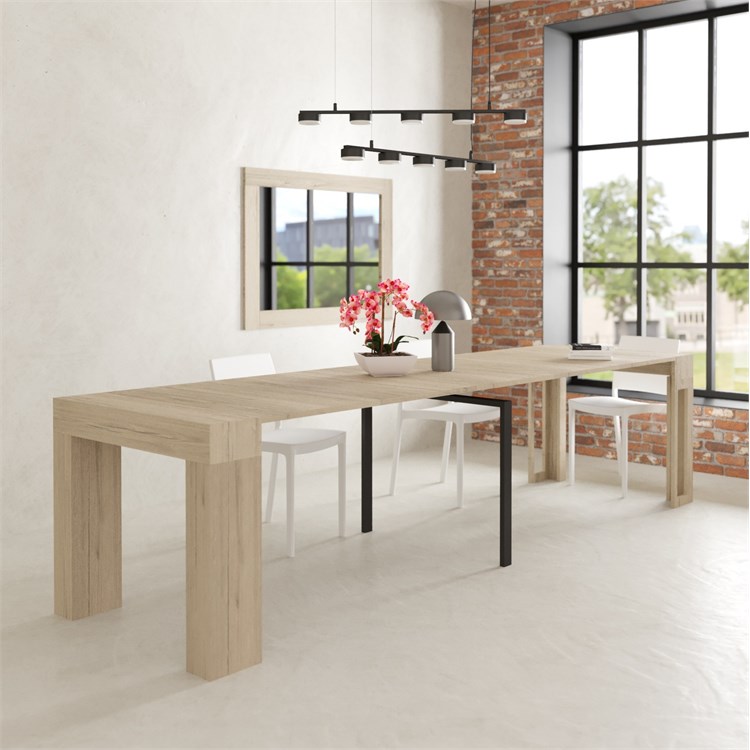 Consolle allungabile Kilika con porta prolunghe in Consolle