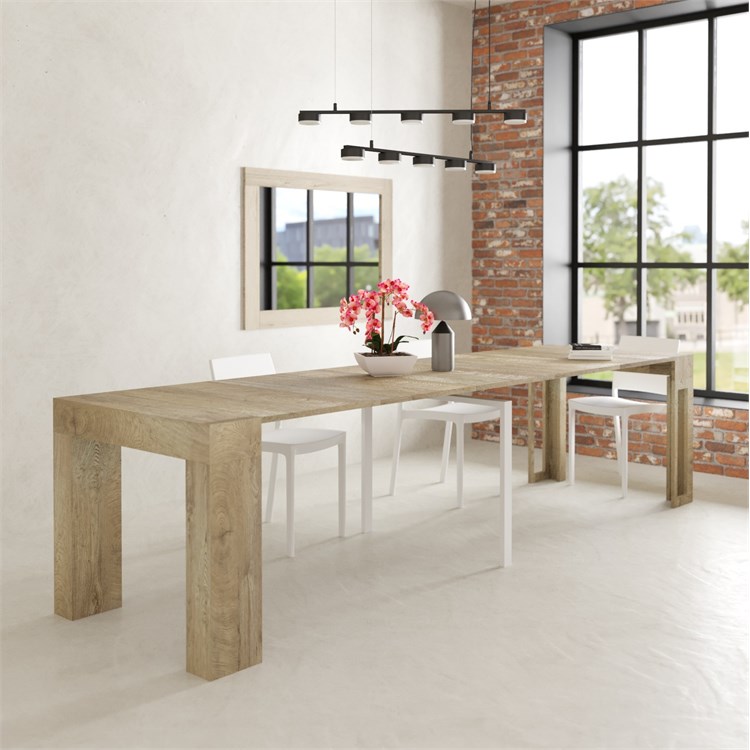 Consolle allungabile Kilika con porta prolunghe in Consolle