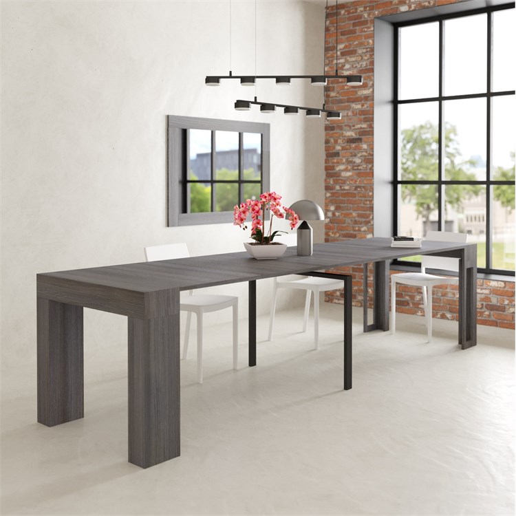 Consolle allungabile Kilika con porta prolunghe in Consolle