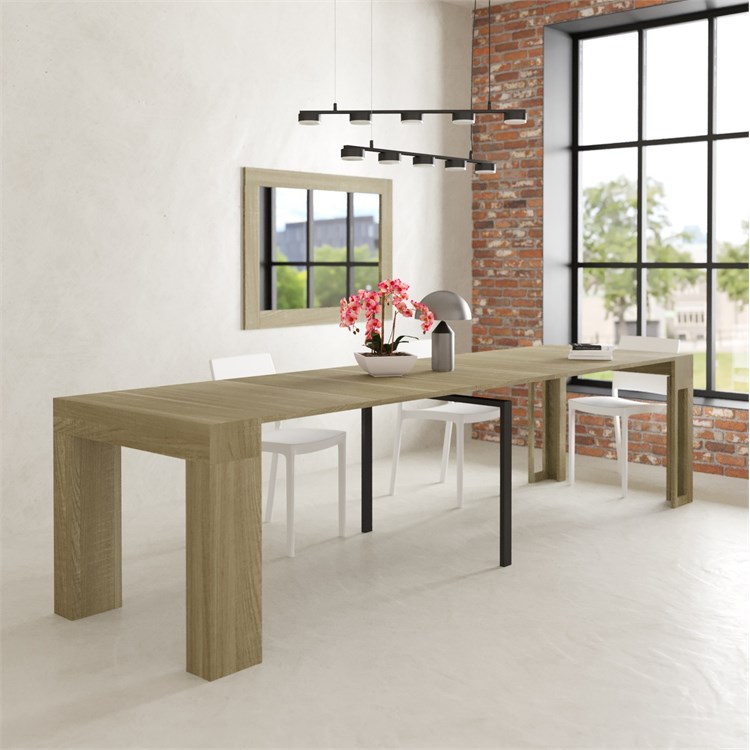 Consolle allungabile Kilika con porta prolunghe in Consolle