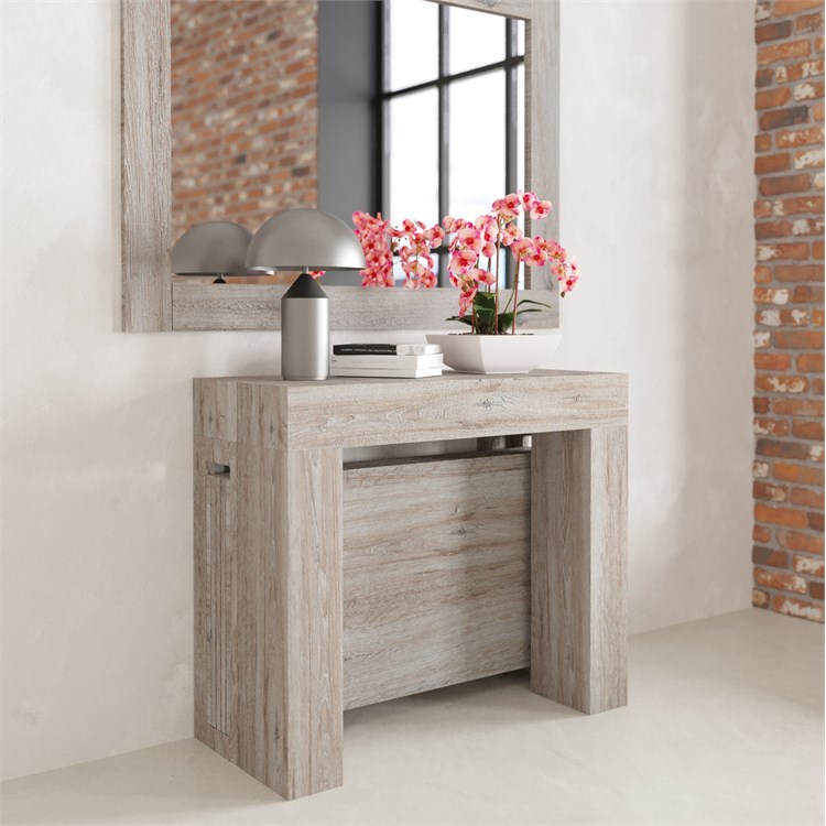 Consolle allungabile Kilika con porta prolunghe in Consolle