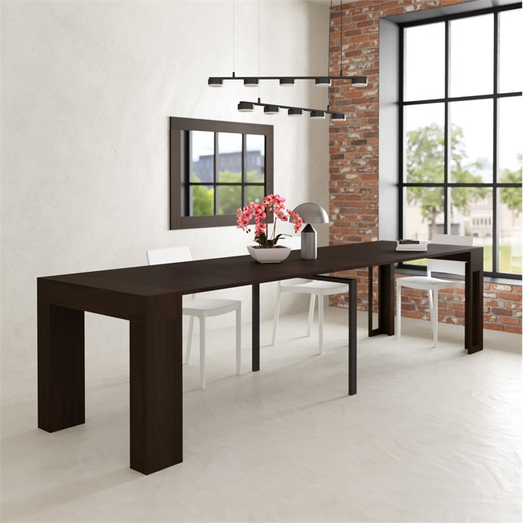 Consolle allungabile Kilika con porta prolunghe in Consolle