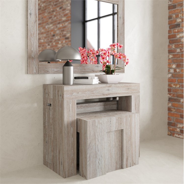 Kit Consolle Kilika con porta prolunghe + Panca Candy - Allungabili 300 cm in Consolle