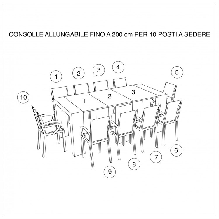 Consolle allungabile Luna in 