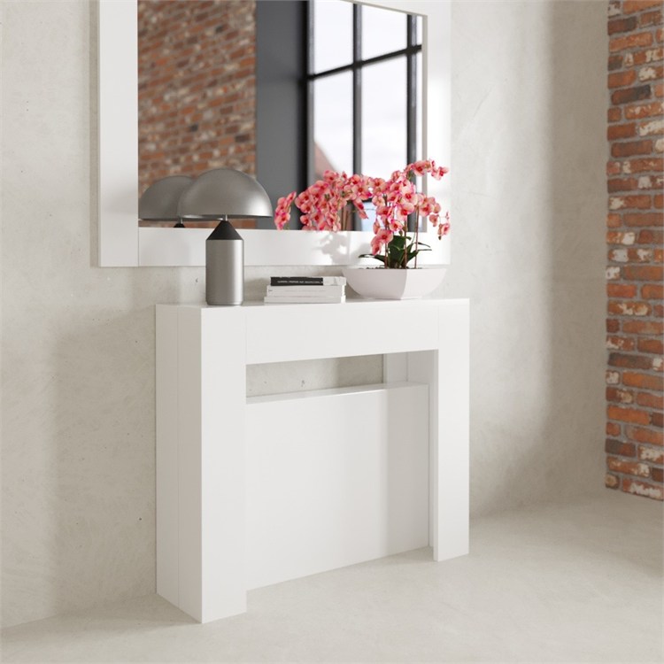 Consolle allungabile Luna con porta prolunghe in 