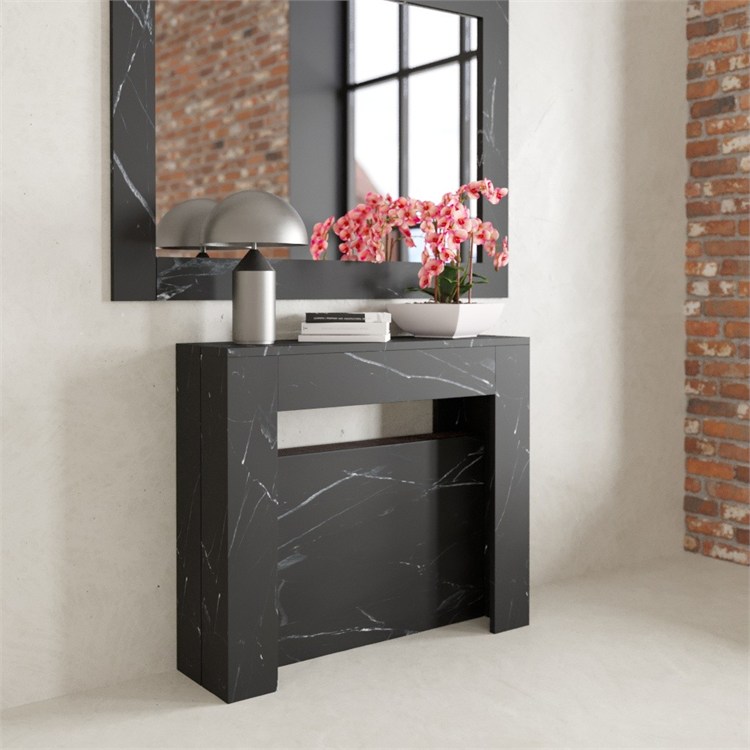 Consolle allungabile Luna con porta prolunghe in 