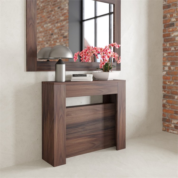 Consolle allungabile Luna con porta prolunghe in 