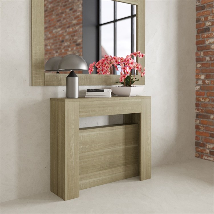 Consolle allungabile Luna con porta prolunghe in 