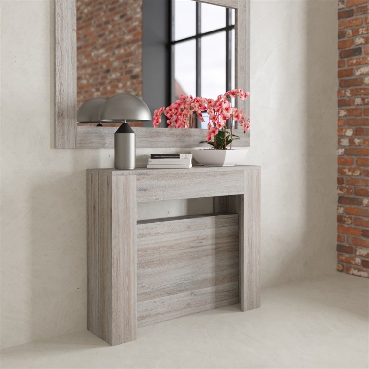 Consolle allungabile Luna con porta prolunghe in 